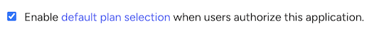 OAuth Default Plan Setting