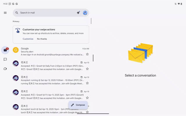 draggable dividers on large screen Android devices
