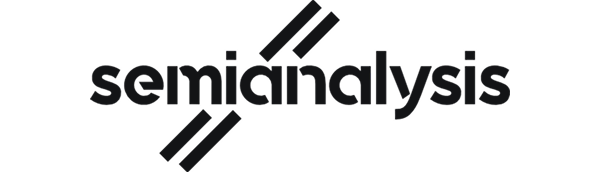 Logo text reading 'semianalysis' with diagonal double lines crossing the text.
