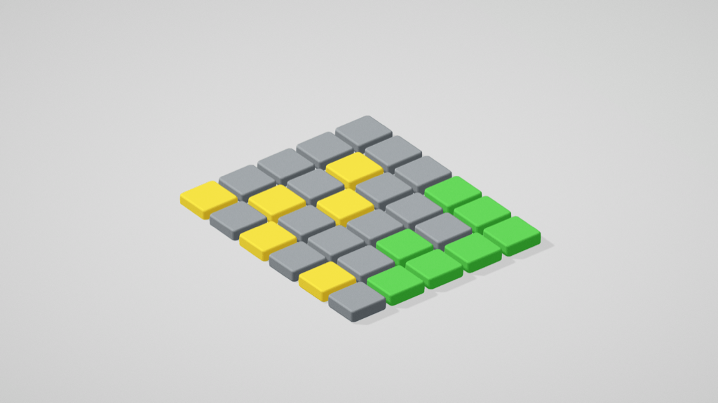 Wordle tiles in 3D