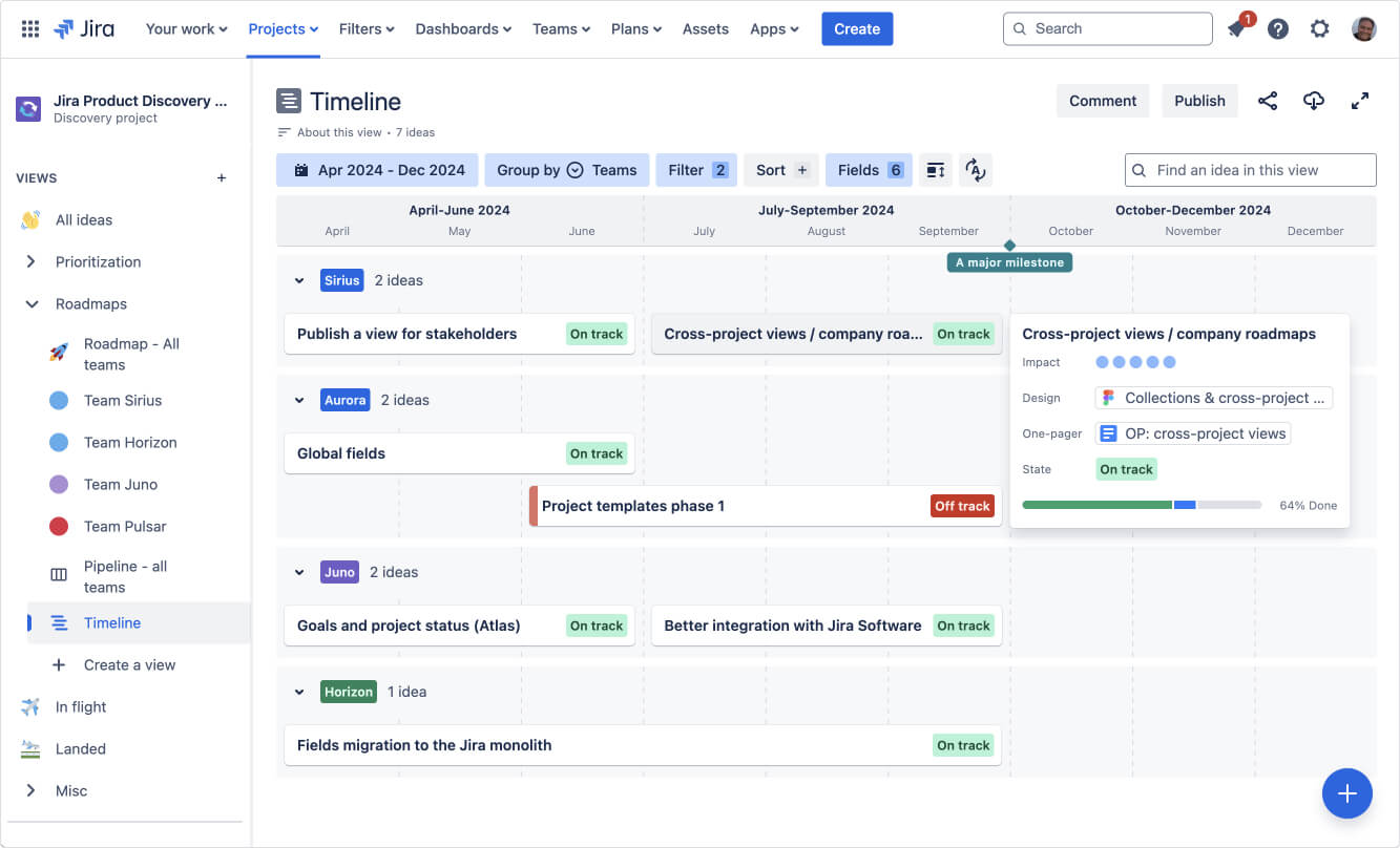 An image of a roadmap view
