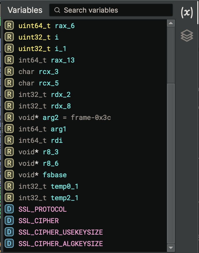 Variables Variables