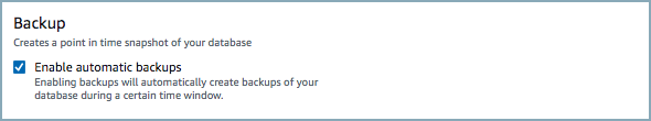 Set database backup