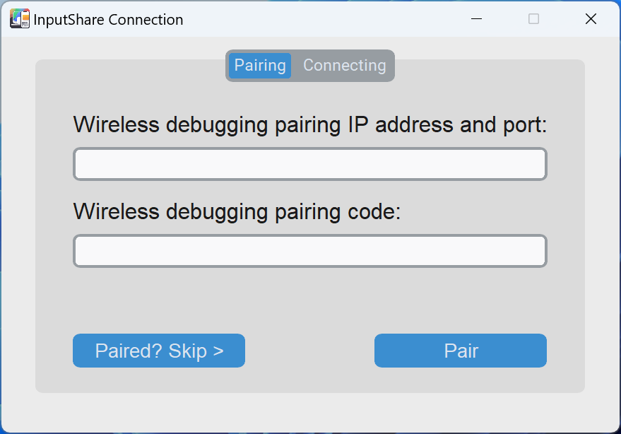 Pairing UI