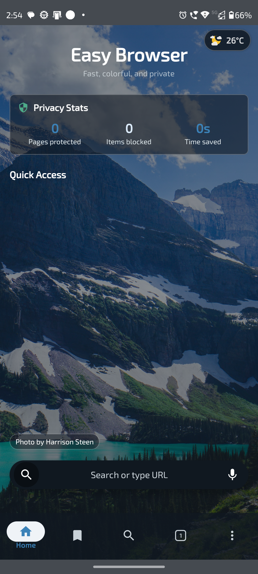 Debug home screen