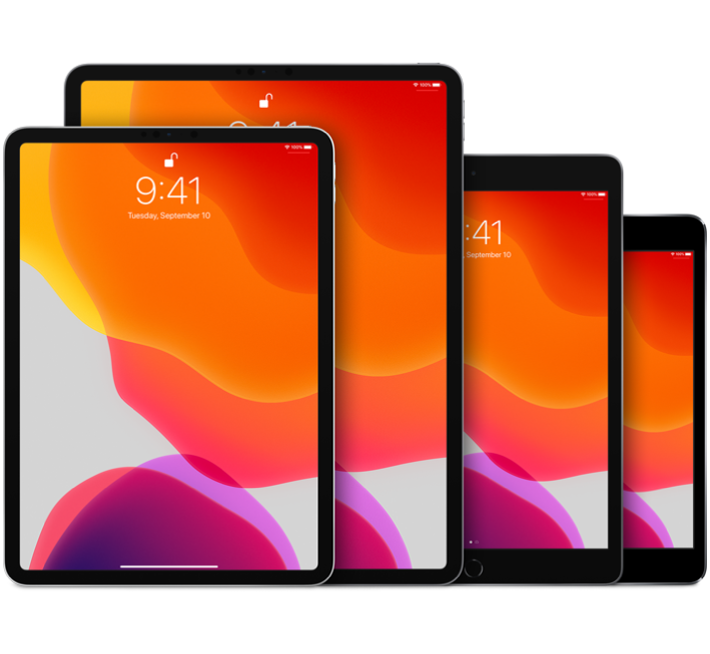 iPad Pro 10.5-inch, iPad Pro 12.9-inch (2nd generation), iPad Air (3rd generation), and iPad mini (5th generation)