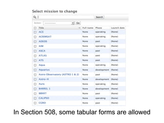In Section 508, some tabular forms are allowed
 
