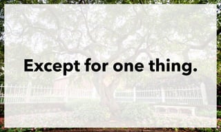 Except for one thing.