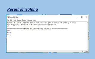 Result of isalpha
 