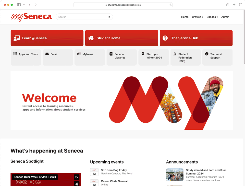MySeneca screenshot