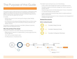 The Purpose of this Guide
The Purpose of this Guide 
This guide focuses on best practices for the integration of NetApp® stor