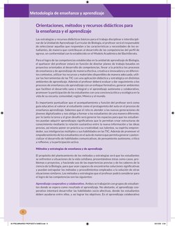 Metodología de enseñanza y aprendizaje
6
Orientaciones, métodos y recursos didácticos para
la enseñanza y el aprendizaje
Las