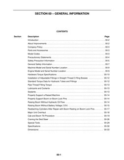 00-1
SECTION 00 – GENERAL INFORMATION
CONTENTS
Section
Description
Page
Introduction
00-2
. . . . . . . . . . . . . . . . . .