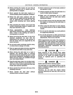 SECTION 00 - GENERAL INFORMATION
00-6
30. Before starting the engine, be sure that all
operating controls are in neutral and