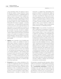 146
Ministerio de Educación
Actualización Curricular 2009
matemática introducción
y de la matemática misma. Se organiza en to