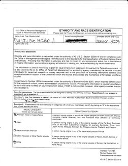 1J
U S. Office of Personnel Management
Guide to Personnel Data Standards
ETHNICITY AND RACE IDENTIFICATION
(Please read the P