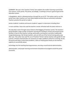 SUMMARY: We see in this Teachers' Portal, here explains the modern learning round of the
21st century. In this portal, The p