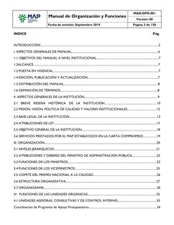 Manual de Organización y Funciones
MAN-DPD-001
Versión: 08
Fecha de emisión: Septiembre 2019
Página 3 de 158
INDICE