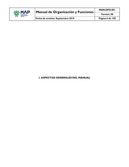 Manual de Organización y Funciones
MAN-DPD-001
Versión: 08
Fecha de emisión: Septiembre 2019
Página 6 de 158