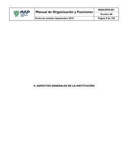 Manual de Organización y Funciones
MAN-DPD-001
Versión: 08
Fecha de emisión: Septiembre 2019
Página 9 de 158