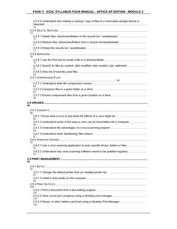 PAGE 5 - ECDL SYLLABUS FOUR MANUAL - OFFICE XP EDITION - MODULE 2
2.3.4.4 Understand why making a ‘backup’ copy of files to a