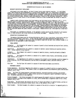 EDUCATIONAL INTERPRETATIONS OF THE WISC-III
PRESENTATION AT NASP CONVENTION WASHINGTON, DC APRIL 17, 1993
INTERPRETATION OF T
