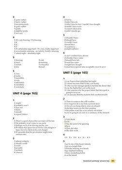 365
﻿
﻿Grammar summary: answer keyu0018 ﻿﻿ 
3
	 1 	quite/rather
	 2 	fairly/rather
	 3 	not particularly
	 4 	quite/rather
	 5 	p