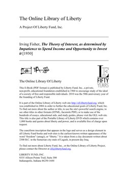 The Online Library of Liberty
A Project Of Liberty Fund, Inc.
Irving Fisher, The Theory of Interest, as determined by
Impatie