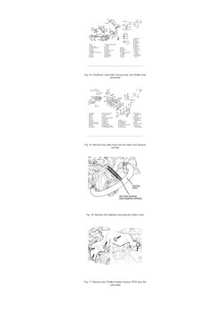 Fig. 14: Feedback carburetor mixing body and throttle body
assembly
Fig. 15: Remove the water hose and the return and damper