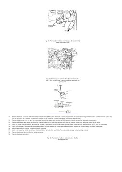 Fig. 18: Remove the throttle opener/dashpot. Be careful not to
bend the actuating rods
Fig. 19: Removing the terminals from t