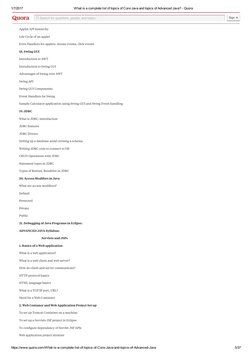 1/7/2017
What is a complete list of topics of Core Java and topics of Advanced Java? Quora
https://www.quora.com/Whatisa