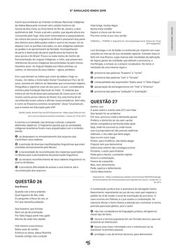 LINGUAGENS
LINGUAGENS / INGLÊS
5º SIMULADO ENEM 2019
Hoje longe, muitas légua
Numa triste solidão
Espero a chuva cair de novo