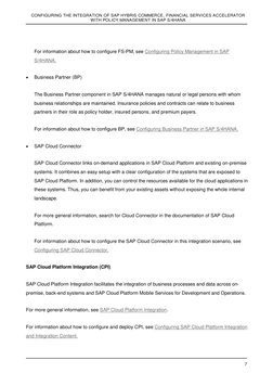 CONFIGURING THE INTEGRATION OF SAP HYBRIS COMMERCE, FINANCIAL SERVICES ACCELERATOR
WITH POLICY MANAGEMENT IN SAP S/4HANA