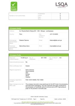 This report shall not be reproduced in part without the permission of LSQA
If you would like to feedback comments on the BRC