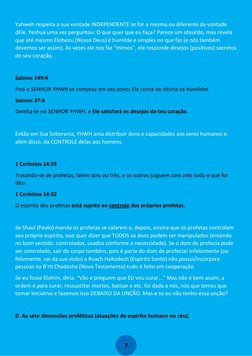7
Yahweh respeita a sua vontade INDEPENDENTE se for a mesma ou diferente da vontade
dEle. Yeshua uma vez perguntou: O q