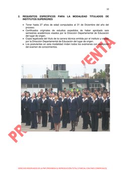 10 
 
DERECHOS RESERVADOS DE LA PNP (PROHIBIDA SU REPRODUCCIÓN TOTAL O PARCIAL CON FINES COMERCIALES) 
 
2. 
REQUISITOS ESPEC