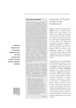 WORKING
PAPER
Evaluación de Puestos
de Hay Group:
Fundamentos
ay Group abrió el camino para el
método de “comparación de