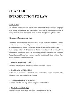 CHAPTER 1
INTRODUCTION TO LAW
What is law
Law is defined as set of rules that regulate human behaviour or Rules which state h