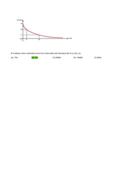 El trabajo neto realizado entre los intervalos de tiempos de 5s y 15s, es:
A) -75J
B) 75J
C) 2940J
D) -2940J
E) 456J
