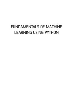 FUNDAMENTALS OF MACHINE 
LEARNING USING PYTHON
