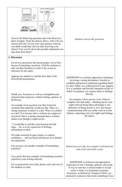 Answer the following questions and write them on a 
sheet of paper. From the choices above, what will you
choose and why? If
