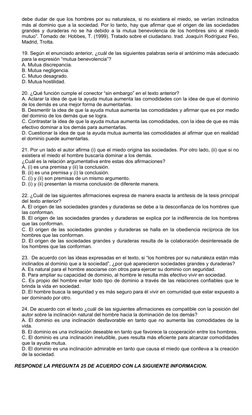 debe dudar de que los hombres por su naturaleza, si no existiera el miedo, se verían inclinados
más al dominio que a la socie