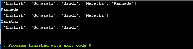 Output Stack Using List