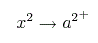 msup{x}{2}unicode{8594}msup{msup{a}{2}}{+}