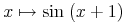 {xunicode{8614}{mathop{{minormal{sin}}}{left.middle(x+{1}middle)ight.}}}
