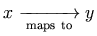 x widearrow{mathrm{maps~to}} y