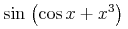 {mathop{{minormal{sin}}}{left.middle({mathop{{minormal{cos}}}x}+msup{x}{{3}}middle)ight.}}
